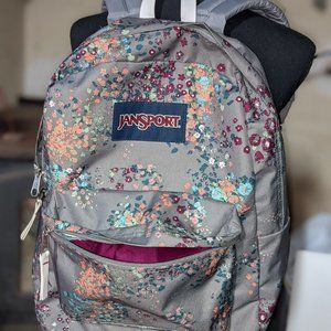 Grey Bouquet Floral Jansport Backpack